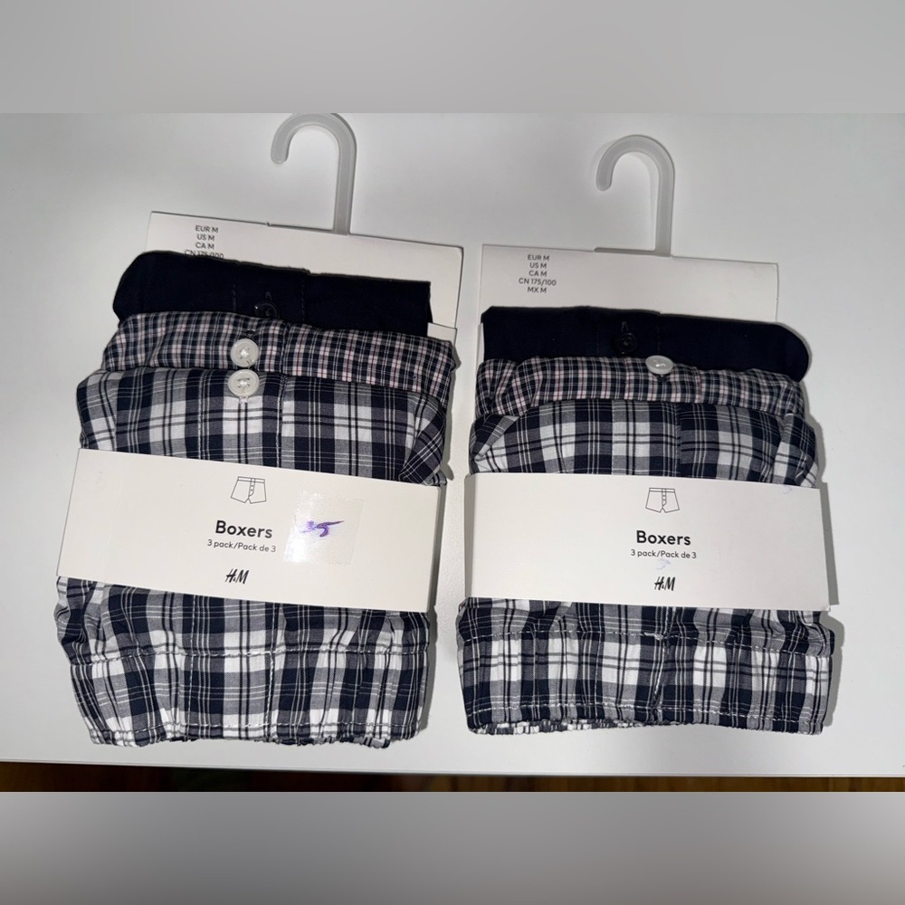 H&M Woven Cotton Boxers Shorts Men’s Medium 2 sets X 3 pack (6 boxers)